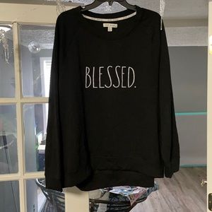 Rae Dunn black blessed sweatshirt